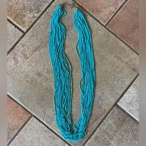 Turquoise Seed Bead Necklace Western Rodeo Cowgirl Boho